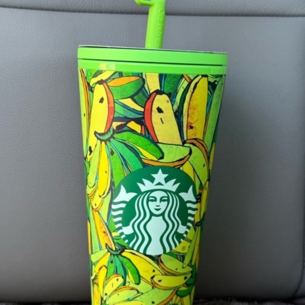 Starbucks Tropical Banana Tumbler with Green Lid